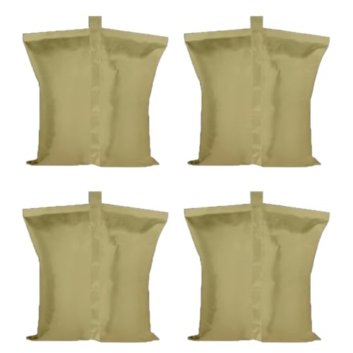 ウエイトバッグ テント タープ 固定用 4個入り 砂袋 ウエイト 重り 重し袋 テントウエイト (4, ベージュ)