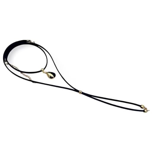 Colar de Couro Duas Voltas Dourado Choker Bijuterias Femininas