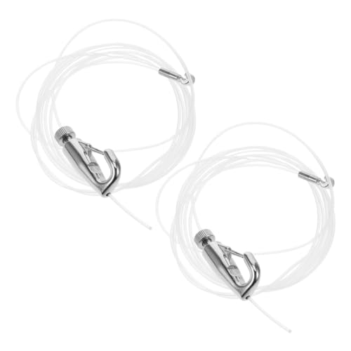 Hemobllo 2 ensembles Kit de Suspension pour Tableaux Acier Inoxydable avec Corde Nylon Réglable Crochet Robuste pour Rail Accrochage Mural pour Exposition Artistique et Affichage Sécurisé