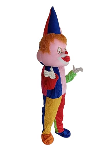 Image of BookMyCostume Joker Clown Circus Cartoon Mascot Costume For Theme Birthday Party & Eventsfor Adults|Full Size Adults|Multicolor