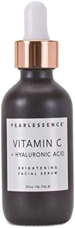 Pearlessence Brightening Facial Serum with Vitamin C & Hyaluronic Acid - Powerful Hydration to Help Plump & Brighten Skin | USA Made (2 oz, 2 Pack) (2 Fl Oz (Pack of 1))
