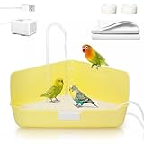 Jevnd Automatic Small Bird Shower Bathtub for Budgie, Parakeet Bird Bath Indoor with Running Water, Parrot Bath Tub, Parrot Bathing Pool with Fountain for Cockatiel, Conure, Quaker, Lovebird, Canary