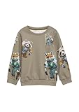 der Ausschnitt ist rund s.Oliver Sweatshirt mit All-Over-Print