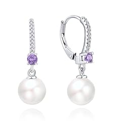 B-8mm white pearl,amethyst color
