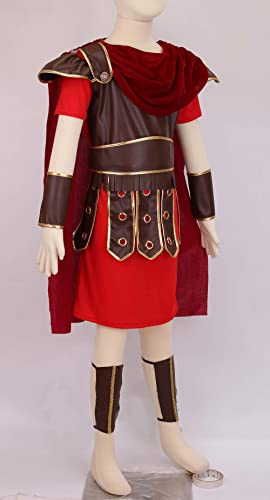 Lmyove Kids Warrior Costume, Halloween Boys Roman Soldier Gladiator Viking Medieval Historical Role Playing Party 4-11Y (Small,Brown) #TOP4