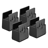uxcell 2 inch Bed Risers with Adjustable Screw Clamp, 4Pcs Furniture Risers for Bed, Desk, Sofa, Table, Fit for Furniture Thickness 0.39-1.45', Supports 5000 Pounds, Black