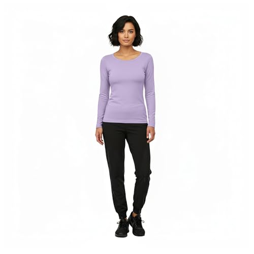 Image of Natural Uniforms Women's Long Sleeve Underscrub T-Shirt - Cotton Blend Scrub Base Layer for Nurses & Medical Professionals