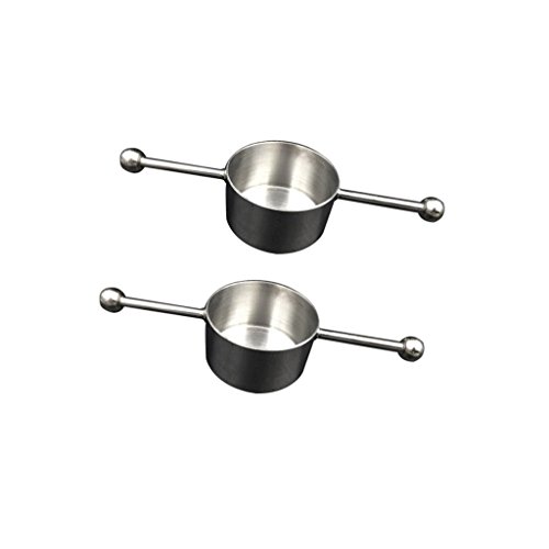 Gazechimp 2 Pieces Single Jigger With Handles Liquor Measuring Tool #TOP7