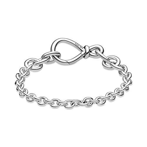 Pandora Jewelry Chunky Infinity Knot Chain Bracelet For Women - Sterling Silver - 7.1" #TOP2