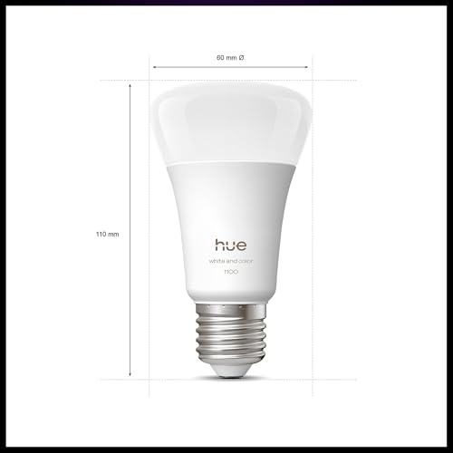 Philips Hue Kit de démarrage blanc et couleurs ambiantes, E27 - 3 lumières LED intelligentes, Bridge Pro, variateur