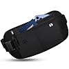Sofore Hidden Traveling Bumbag Moneybelt Wallet for Women Men,Passport Money Belt Waist Belt with RFID Blocking Technology,Waist Travel Wallet for Passport Holder Cash Phone,Black