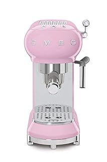 SMEG ECF01PKEU, Espresso Machine 50's Style, Pastel Pink