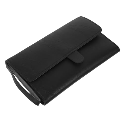 DEARMAMY 1Pc Leather Scissor Bag for Barbers Professional Hair Styling Tool Pouch Scissor Storage Organizer for Hairdressers Multi Functional Hair Cutting Accessories Holder