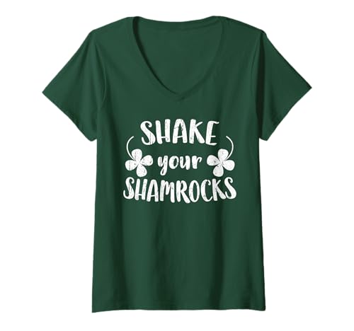 Image of Women's Shake Your Shamrocks Shirt Funny Men Women St Patricks Day V-Neck T-Shirt