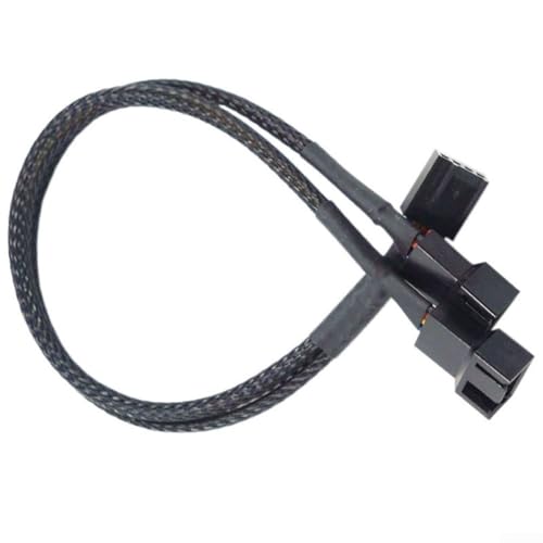 Cable adaptador divisor de ventilador para 4 pines para cabezales de ventilador PWM utilizado para extender conectores de ventilador de placa base limitados en construcciones compactas de PC (1 en 2)