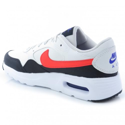 Image of Nike Men's AIR MAX SC Platinum Tint /Bright Crimson-Black-White Running Shoe (CW4555-007)