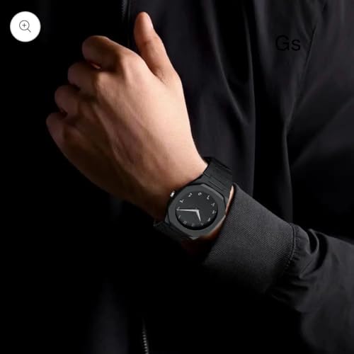 Image of Minimalist Black Analog Watch, Plastic Band, Arabic Numerals, Matte Finish