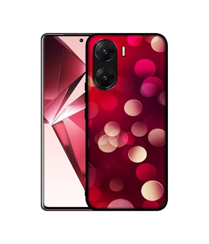Image of 3D Circles Design Premium 2D Printed Metal Back Case Cover for Vivo V29E 5G