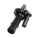 A ABSOPRO Engine Coolant Thermostat Housing Assembly 143-0838 for Ford Focus 2013-2018 Black Plastic Metal
