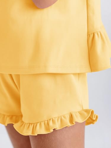 Image of Haloumoning Girls Summer Clothing Sets Ruffle Tank Tops and Shorts | 2 Piece Outfits