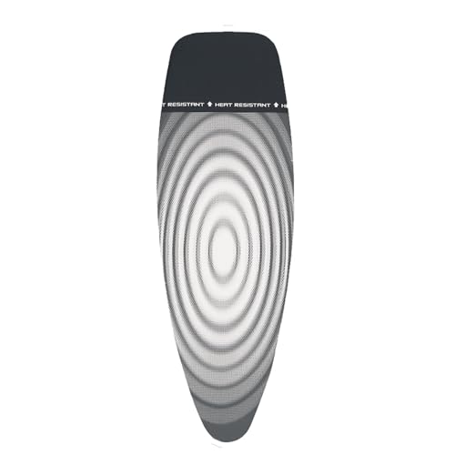 Brabantia Ironing Board Cover D 135x45 cm – Titan Oval | 100% Cotton Top Layer with 2mm Foam Padding & Heat-Resistant Zone| Perfect Fit for Size D Ironing Boards | Durable, Washable, Easy to Install