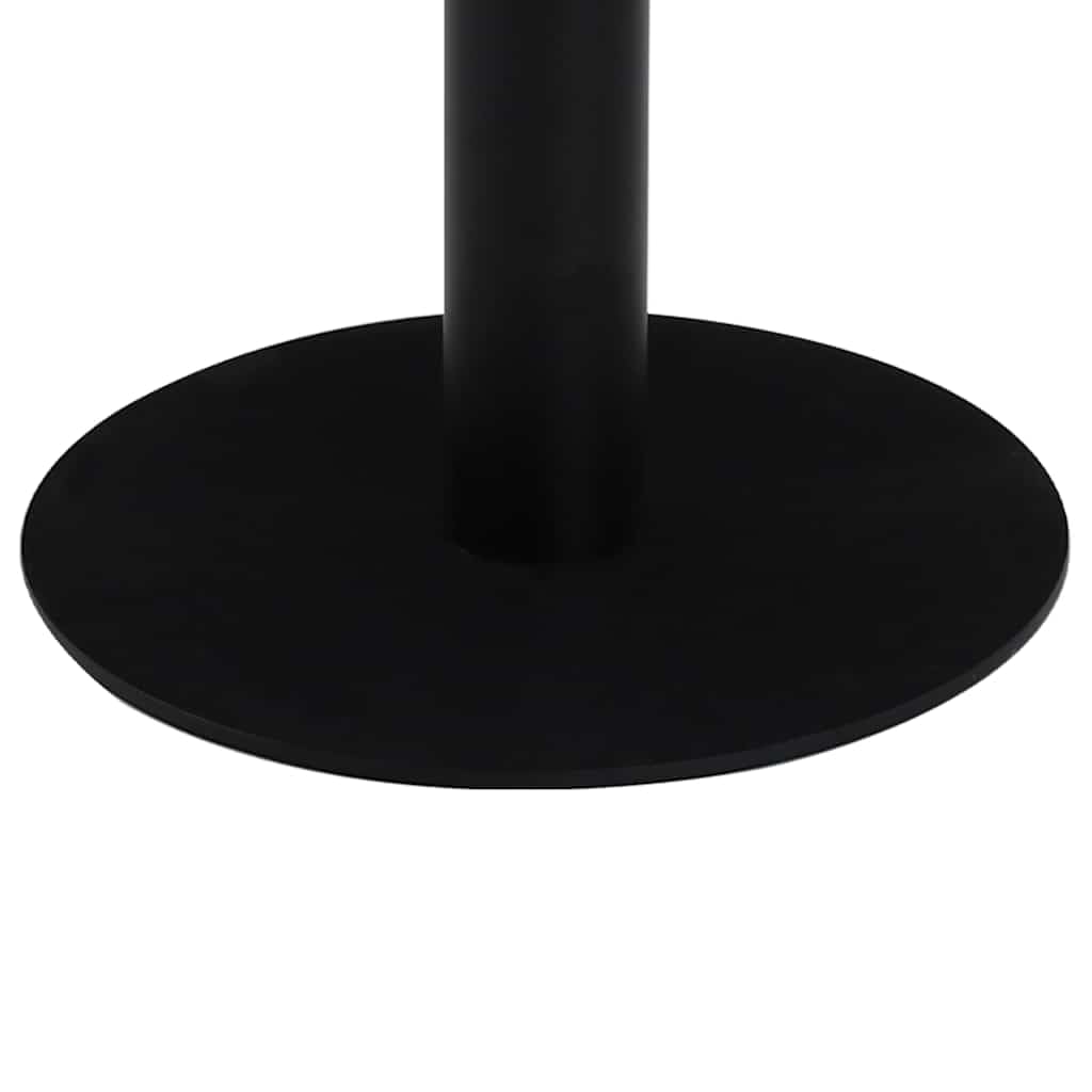 Eleganter runder Bistrotisch 50 cm aus MDF in Dunkelbraun mit Stahlbein, ideal für Cafe, Restaurant oder Bar, pflegeleicht mit feuchtem Tuch, einfacher Aufbau.