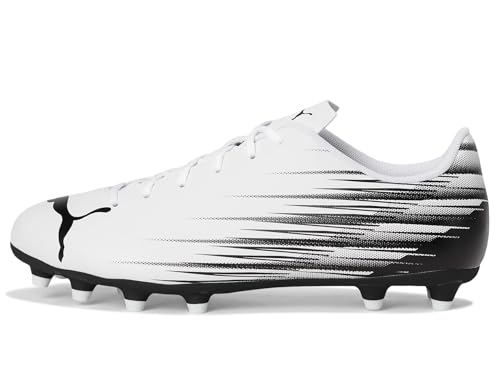 PUMA Puma Men's ATTACANTO Firm, Artificial Ground Soccer Cleat, Puma White-Puma Black, 7.5