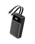 CUKTECH CP24 Power Bank 20000mAh 40W Portable Charger with Built-in USB-C and MFi Certified Lightning Cables, Battery Pack for iPhone 16/15 Plus Pro MAX, Galaxy S24/S23 Ultra, Xiaomi, iPad