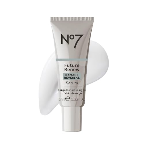No7 Future Renew Damage Reversal Face Serum - Anti-Aging Serum for Glowing Skin - Hyaluronic Acid + Niacinamide for Sun Damage Reversal - Dermatologist-Approved, Sensitive Skin Suitable (0.33 Fl Oz)