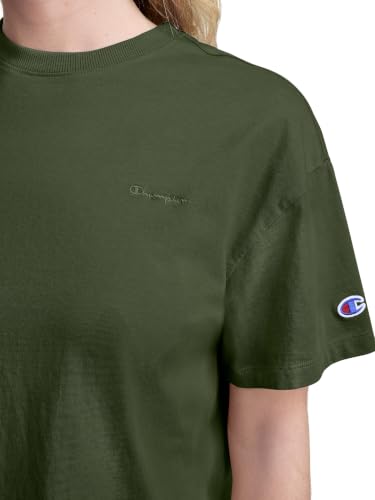 Image of Champion Women's Classic Short Sleeve Graphic T-Shirt, Loose Fit, Script Logo