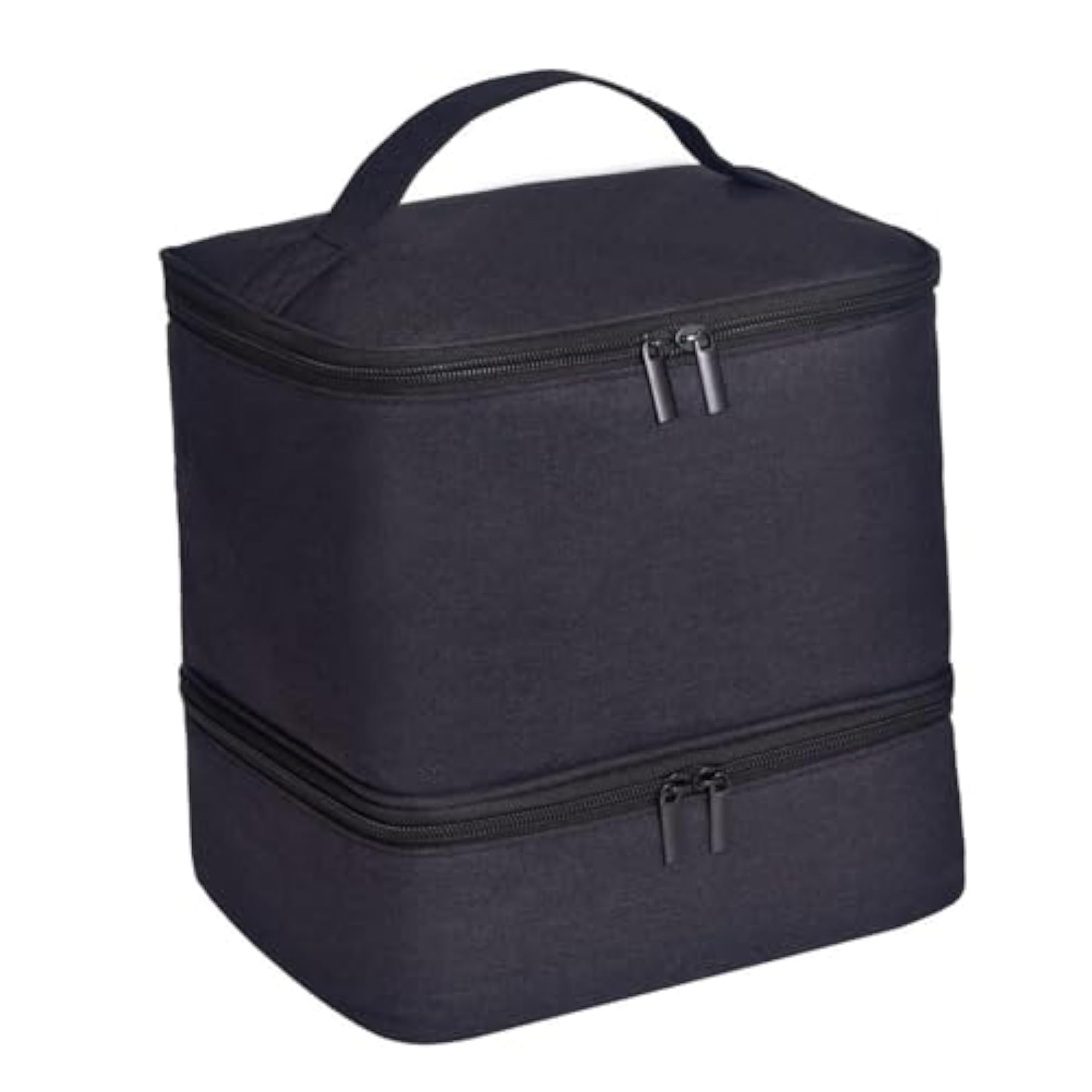Double Layer Nail Polish Organizer Tote Bag for Makeup, Black