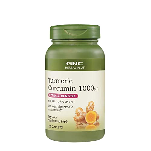 Gnc Herbal Plus Turmeric Curcumin 1000Mg Extra Strength, 120 Caplets, Provides Antioxidant Support #TOP1