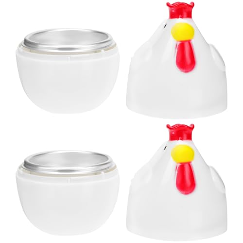 Garneck Cuiseur à Œufs en Plastique en Forme de Poussin, 2 Pièces, Cuisson Vapeur Sûre pour Préparer un Repas à Domicile