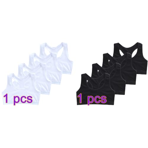 Training Racerback Bras 9-14 Years Girl's Starter Seamless Sports Cotton Bras Thin Soft Breathable Bra - 8 Pack2
