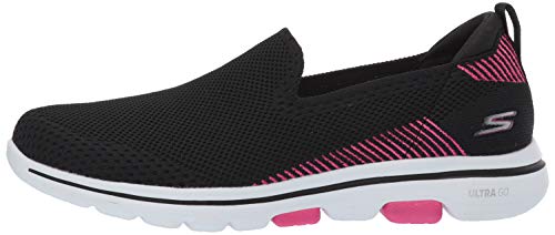 Sapatilha Go Walk 5-Prized, Skechers, Feminino, Preto/Rosa Choque, 37