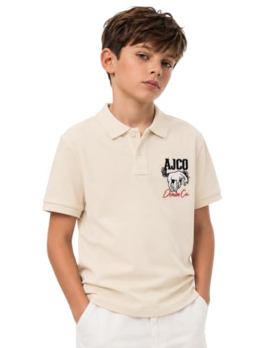 Image of Alan Jones Clothing Boy's Cotton Regular Fit Colorblock Regular Polo T-Shirt