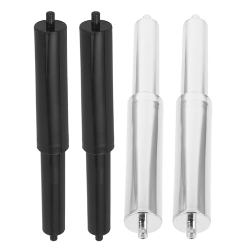 Toyvian Soporte de Resorte para Papel Higiénico 4 Piezas, Varillas Ajustables Pequeñas, Portarrollos Negro y Cromado para Baño, Accesorio Repuesto para Dispensador Empotrado