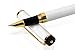 Dryden Designs Fountain Pen - Medium and Fine Nibs | Includes 24 Ink Cartridges and Ink Refill Converter | Calligraphy Pen, Consistent Writing, Smooth Flow - Pearl White.