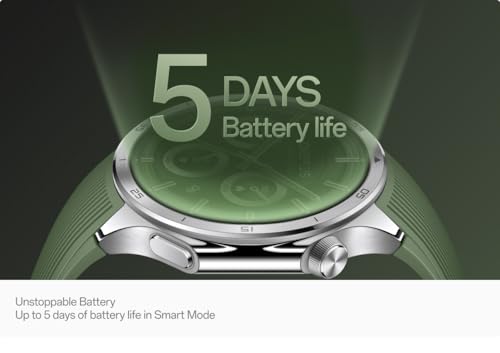 oneplus watch 3 emerald titantium 32gb 120-hour battery health amp fitness tracking sapphire crystal design titanium bezel dual-engine wear-os by google