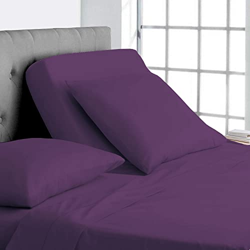 RECCI 100% Microfiber 4-Piece Split Top Queen Sheets Sets for...