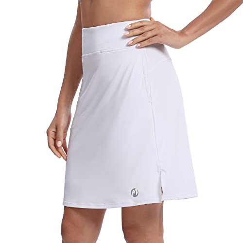 Image of M MOTEEPI Modest Knee Length Skorts Skirts for Women Tennis Athletic Golf Skort with Pockets UV Protection High Waist