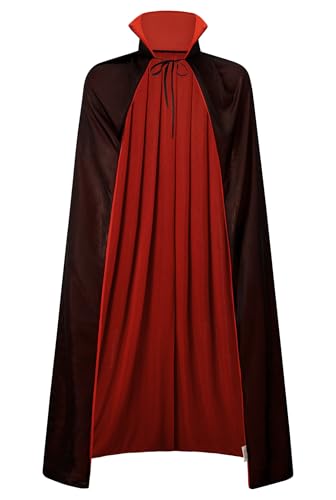 Mainfini Herren Vampir Umhang Halloween Kostüm Cape Rot Groß