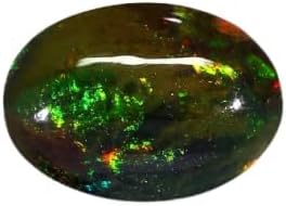1.75 Carat Loose Gemstone Australian Black Colour Opal with Multicolor Fire for Ring Pendant and Bracelet Natural Untreated Stone for Unisex Original Certified