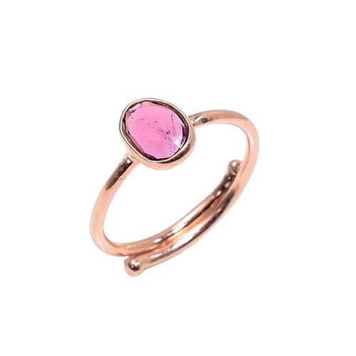 Tourmaline rose bague argent 925 réglable fiançailles mariage femmes