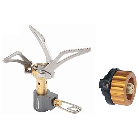 DESERT & FOX Ultralight Mini Camping Stove + Stove Adapter, Titanium Alloy Automatic Foldable Outdoor Cookware Tool for Picnic,Cookout,Camping,Hiking Cover