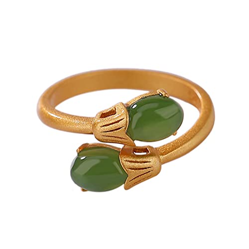 Bague femme en argent et jade style vintage pour soirée