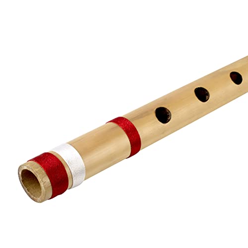 17 Inch Authentic Indian Wooden Bamboo Flute in 'G' Key Fipple Woodwind Musical Instrument Recorder Traditional Bansuri Handcrafted Novelty Decoratives & Collectibles
