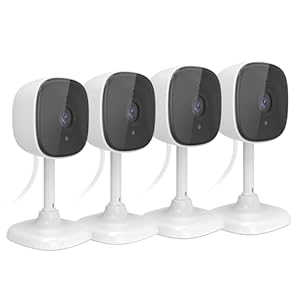 Pet Camera 1080P Home Security Cameras, with Night Vision, Motion Detection, Privacy Mode, 2-Way Audio, Cloud & SD Card Storage, Compatible with Alexa/Google Home, 2.4GHz WiFi, 4 Pack
