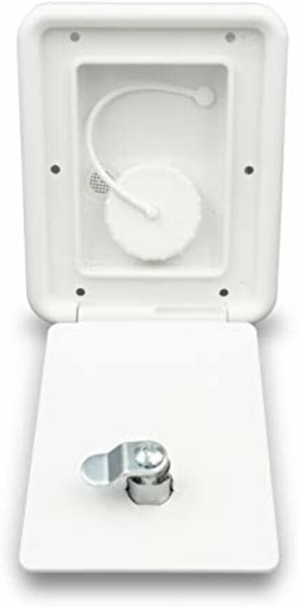 Thetford RV Camper Gravity Water Inlet Fill Hatch for 1 1/4 inch or 1 3/8 inch Connections Polar White PN 94249