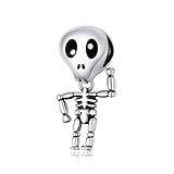 Eternalll Jewellery for Women 925 Sterling Silver Beads Halloween Pumpkin Skull Enamel Charm for Pandora Bracelets (Skeleton Man Charms)